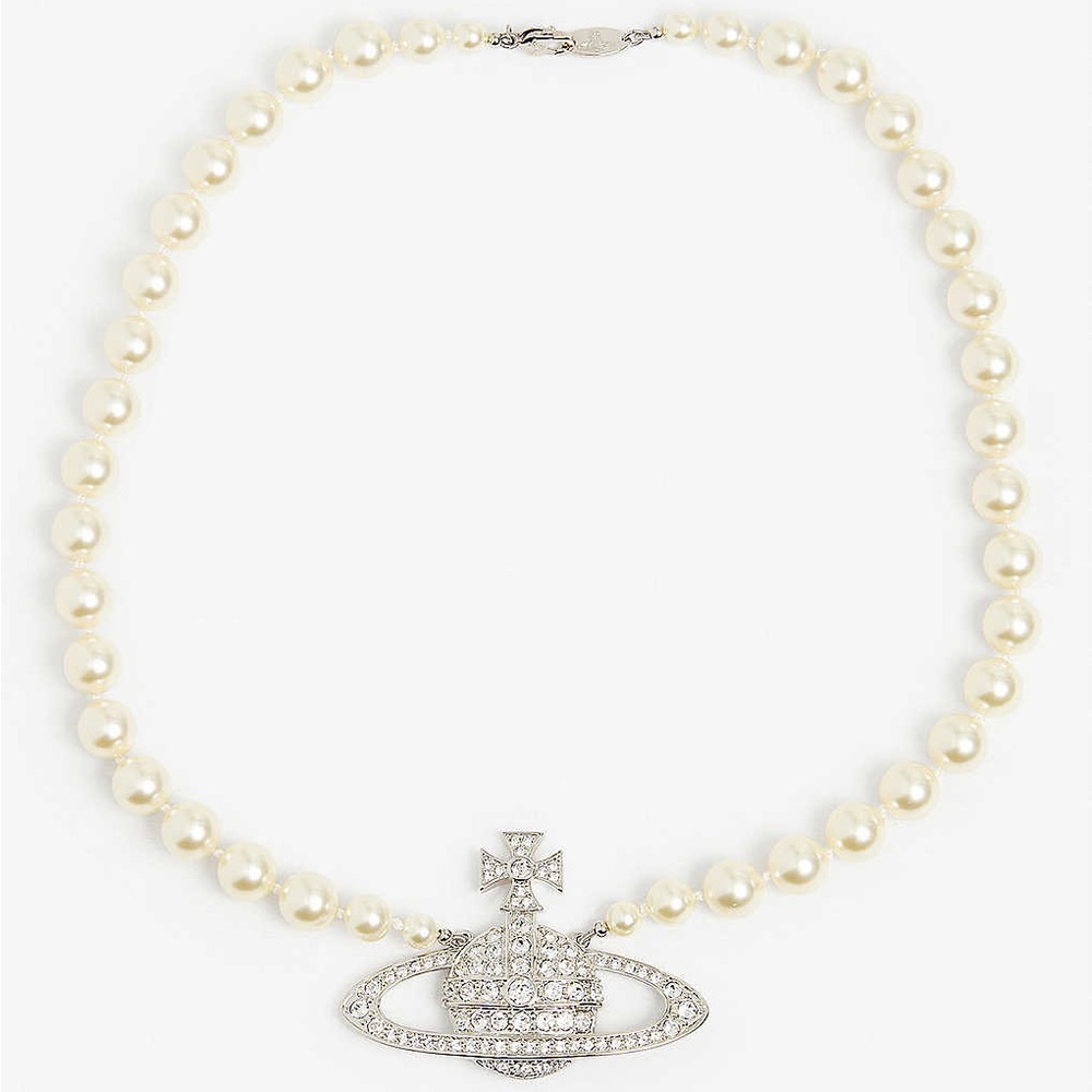 Vivienne Westwood Orb Crystal Pendant Pearl Necklace ✨